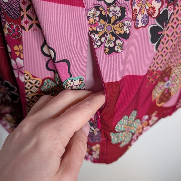 Johnny Was Active Yama Track Jacket Floral Pink Zip Up Athleisure | M - Picture 5 of 6